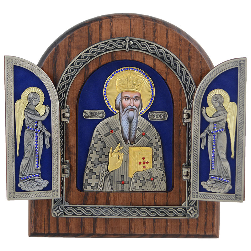 Triptih Sveti Nikolaj srpski  (22x18) cm