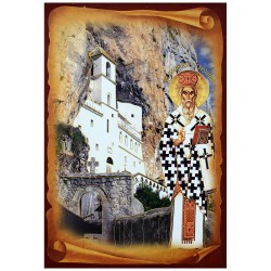 Sveti Vasilije Ostroški sa manastirom (32x22) cm