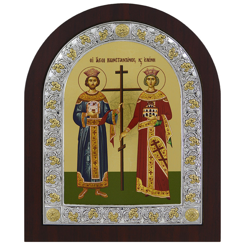 Car Konstantin i carica Jelena  (18x14,5) cm