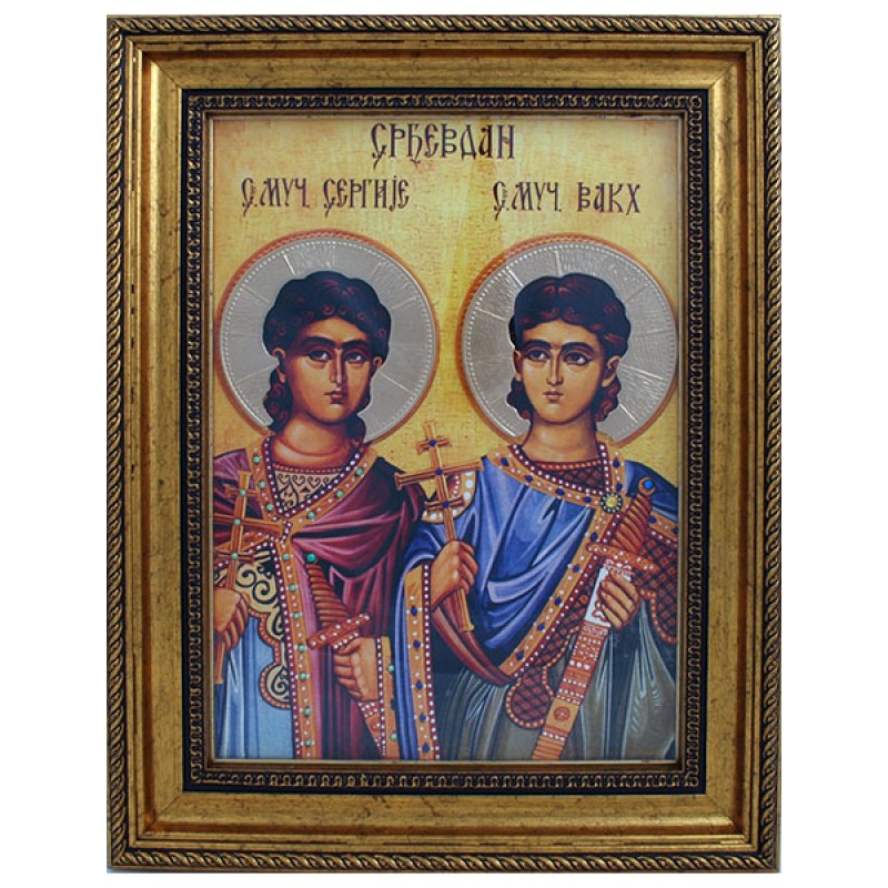 Sveti mučenik Sergije i Sveti mučenik Vakha - Srđevdan (38 x30) cm
