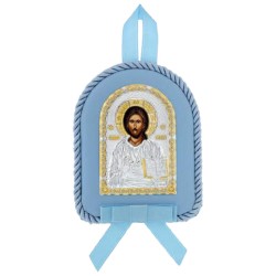 Ikona Isus Hrist, za bebe, posrebrena (10x8) cm