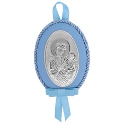Ikona presvete Bogorodice, za bebe, posrebrena (11X8) cm