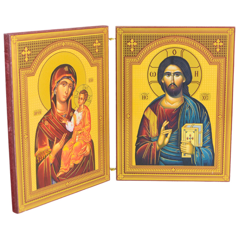 Diptih Presveta Bogorodica - Gospod Isus Hrist (14x21) cm