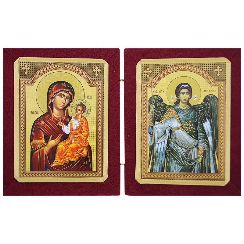 Diptih Presveta Bogorodica, Sveti Arhangel Mihailo (16x25.5) cm