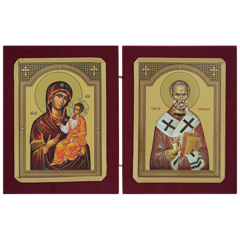 Diptih Presveta Bogorodica, Sveti Nikola (16x25.5) cm