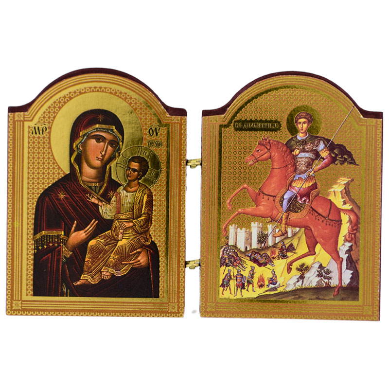 Diptih Presveta Bogorodica - Sveti Dimitrije (7x10,5) cm