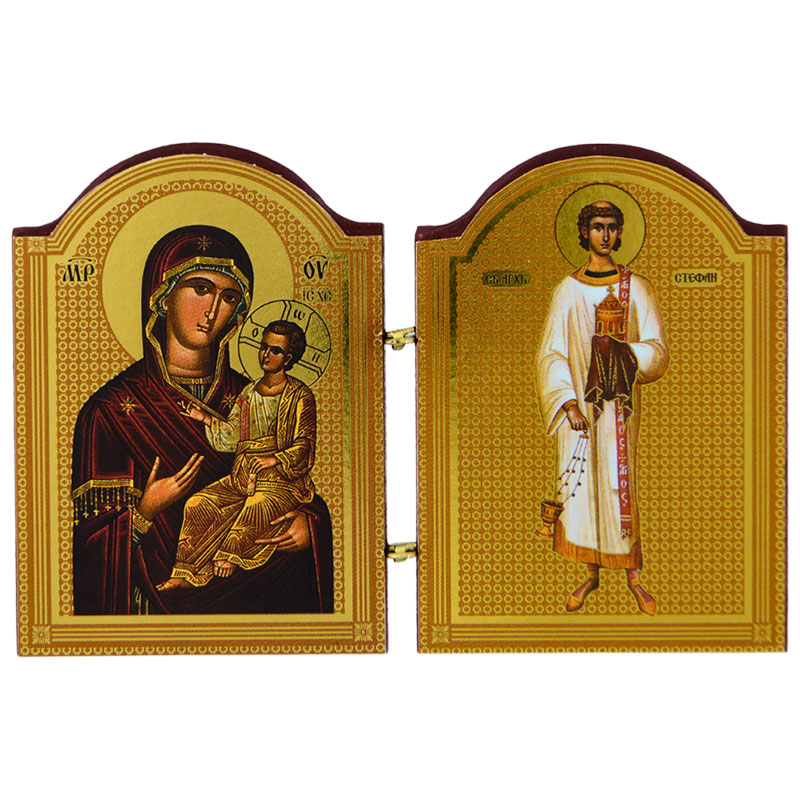 Diptih Presveta Bogorodica - Sveti Stefan (7x10,5) cm