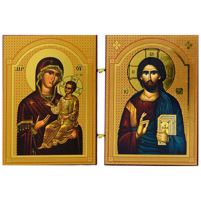 Diptih Presveta Bogorodica - Gospod Isus Hrist (7x10,5) cm