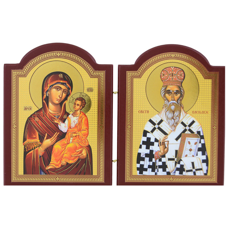 Diptih Presveta Bogorodica - Sveti Vasilije Ostroški (13,5x21) cm