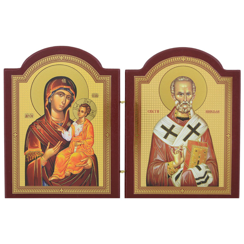 Diptih Presveta Bogorodica - Sveti Nikola (13,5x21) cm