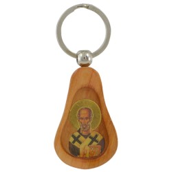 Privezak za ključeve Sveti Nikola - drveni (8,5x3,5) cm