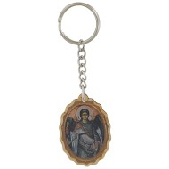 Privezak za ključeve, drveni, sa ikonom i molitvom, Arhanđel Mihailo