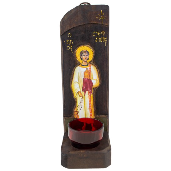 Sveti Stefan, stono-zidno kandilo sa ikonom (40x12) cm