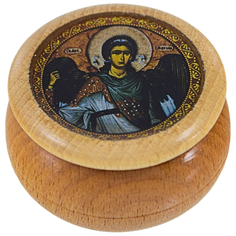 Drvena kutija za tamjan Sveti Arhangel Mihailo (3,2x5,5) cm