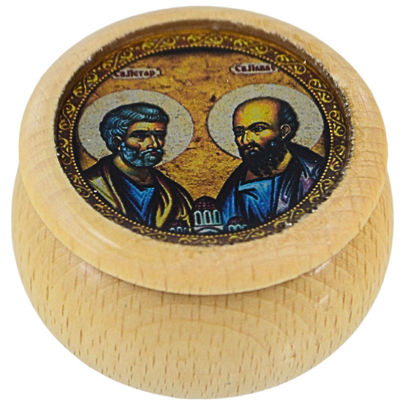 Drvena kutija za tamjan Sveti Petar i Pavle (3,2x5,5) cm
