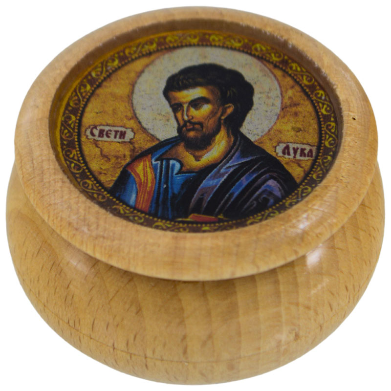 Drvena kutija za tamjan Sveti Luka (3,2x5,5) cm